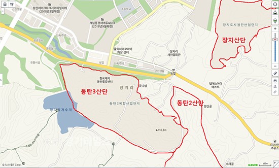 화성 동탄2일반산업단지 조성 지도ⓒ경기타임스