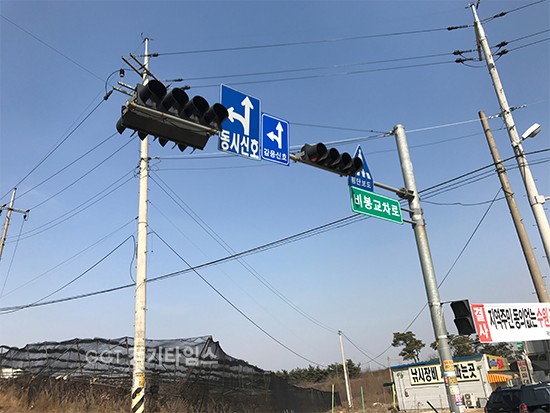 비봉 좌회전 감응신호제어 설치ⓒ경기타임스