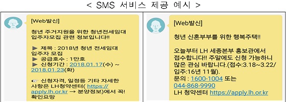 ▲ 한 번 신청하면 주거지원 정보 평생 무료