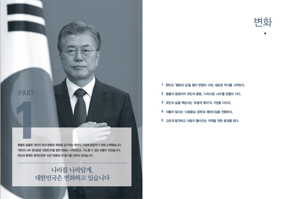 ▲ ‘문재인정부 1년, 국민께 보고드립니다’ 자료집 발간
