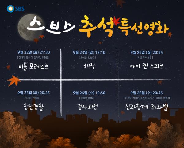 ▲ "SBS추석영화 라인업" 추석 안방 스크린으로 만나는 영화 특선 ‘리틀 포레스트’부터 ‘신과 함께...