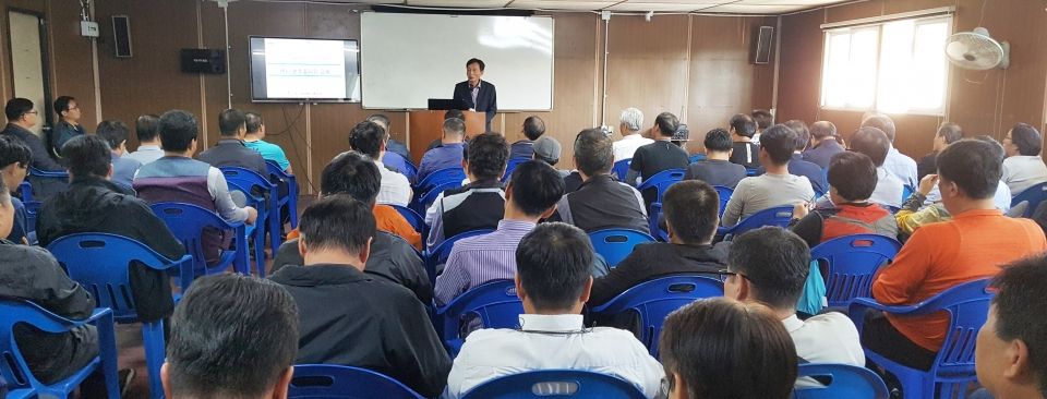 지난 2일 창운운수 2층 교양실에서 열린 운전종사자 교육 현장