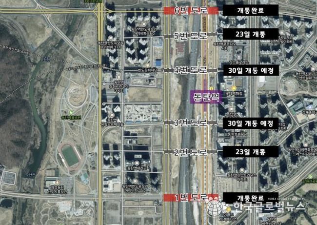 화성 동탄1·2신도시 잇는 경부직선화 상부연결도로 이달 전면 개통!