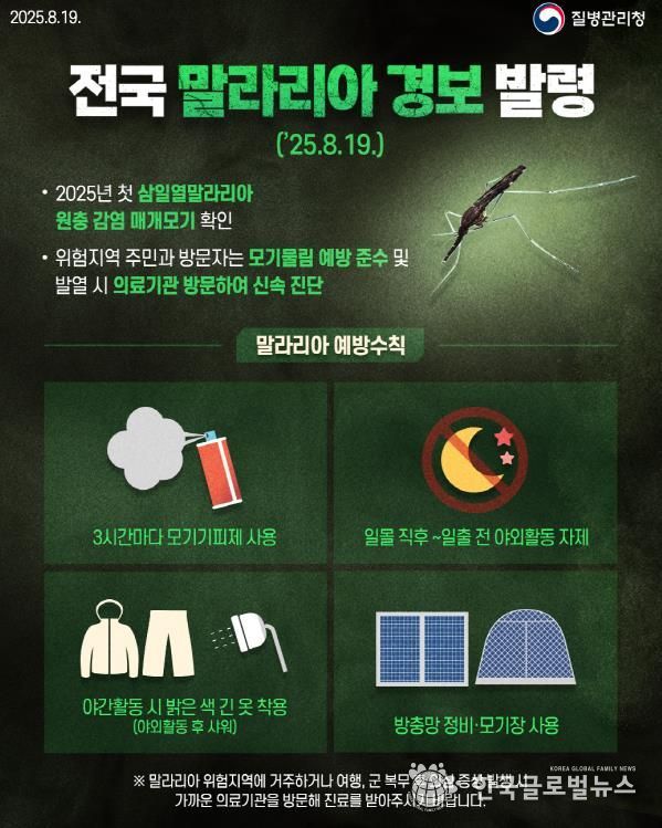 평택시, 전국 말라리아 경보에 따른 예방수칙 준수 당부