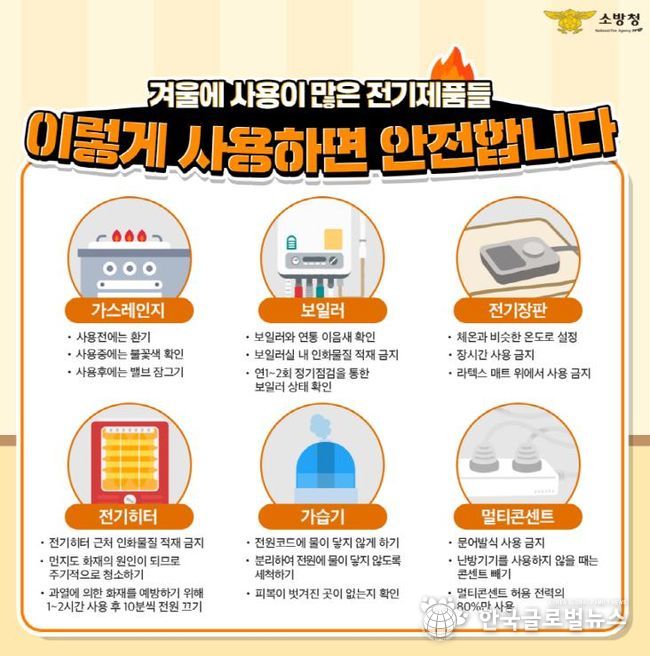 광명소방서, 전기매트 화재 발생… 안전수칙 확인하고 사용해야