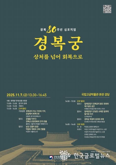 '광복 80주년 경복궁, 상처를 넘어 회복으로' 학술 토론회 포스터
