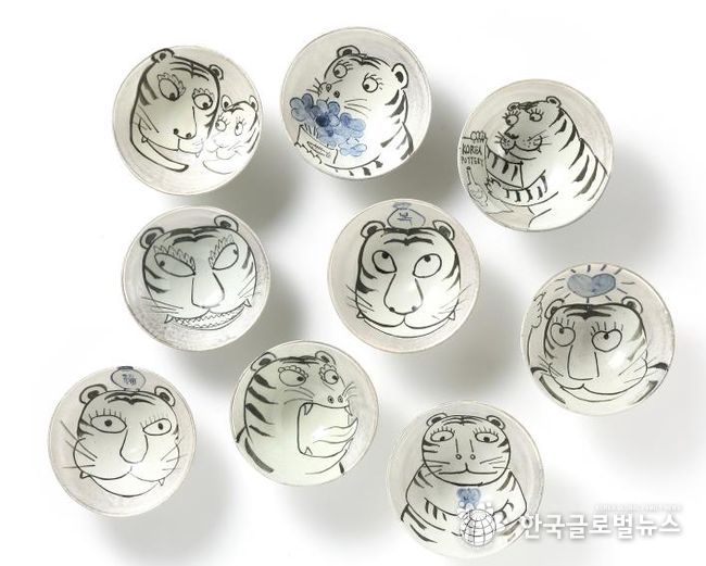 마그나갤러리 전시 참여작가 작품_허상욱, 분청 은채 호랑이 사발.