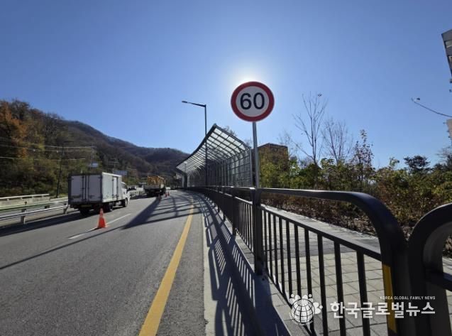 제한속도를 60km로 상향한 환로%U2027수정로 구간