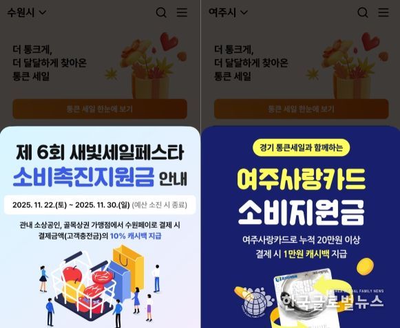 통큰 세일 기간 동안 일부 지차체가 자체 프로모션을 진행하고 있다