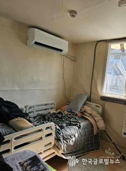 건강관리 취약계층 가구에 설치된 한파 대비 냉난방기