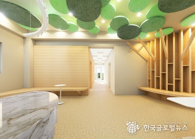 광명시 청소년상담복지센터 내부 투시도.