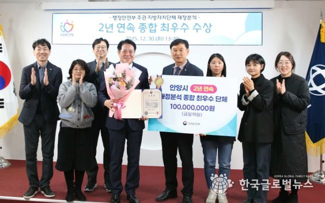 안양시, 행안부 지방재정분석 2년 연속 ‘종합 최우수’