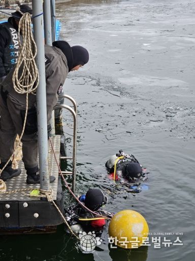 가평소방서, 북한강 동계 수난구조훈련 실시