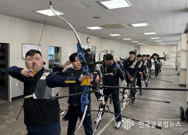 청주시청 양궁부, 국가대표팀과 동계강화 합동 전지훈련