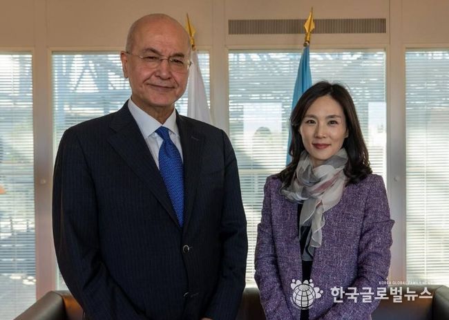 바르함 살리(Barham Salih) 신임 유엔 난민최고대표와 외교부 김진아 제2차관