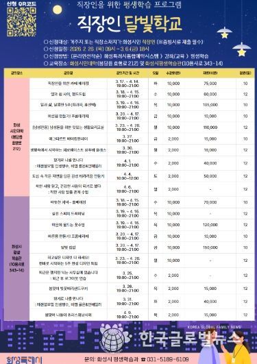 직장인 달빛학교 1차 수강생 모집 안내 포스터